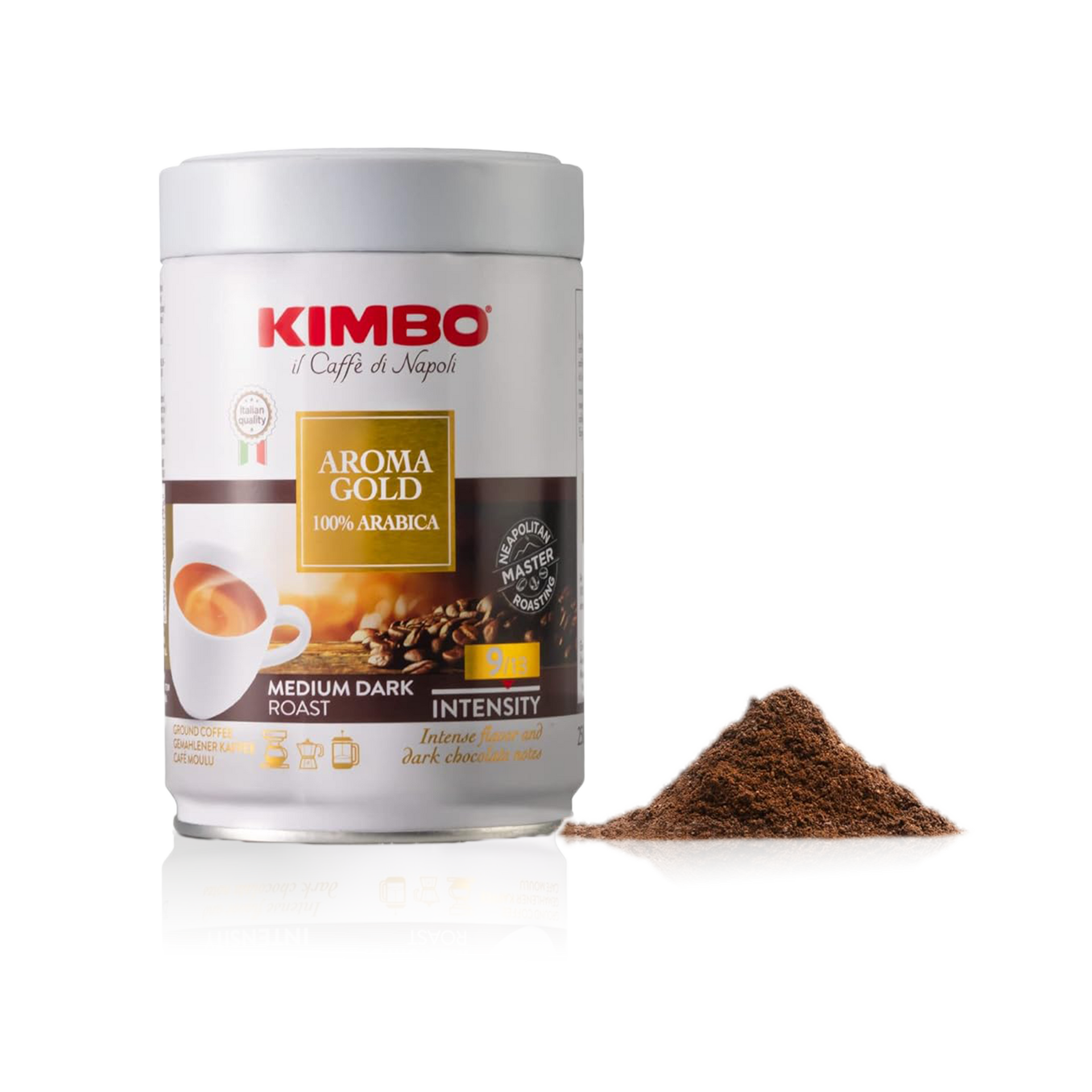 Кофе молотый KIMBO Aroma Gold 100% арабика в банке