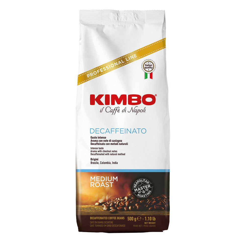 Кофе в зёрнах KIMBO Decaffeinato без кофеина