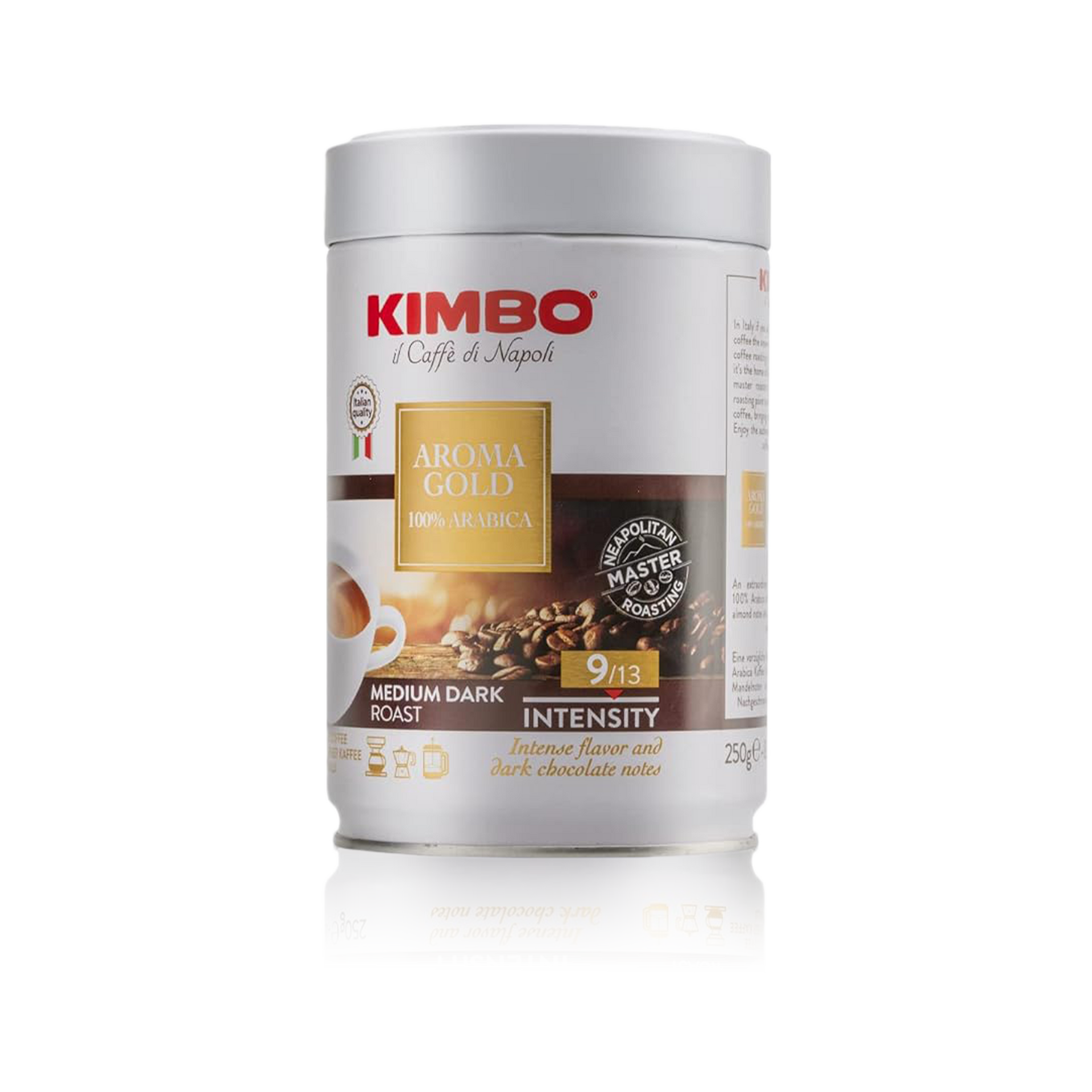 Кофе молотый KIMBO Aroma Gold 100% арабика в банке